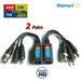 Evertech 2 pairs of 8mp HD-CVI/TVI/AHD Passive Video Balun with Power Connector and RJ45 CAT5 Data Transmitter BNC Twisted Pair