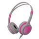 Kids Over-Ear Headphones On-Ear Wired Earphones Volume Limiting Headset for Toddler Children Girls Computer School Gray & Pink