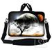 Laptop Skin Shop 15-15.6 inch Neoprene Laptop Sleeve Bag Carrying Case with Handle and Adjustable Shoulder Strap - Planet Mars Earth and Moon Eclipse