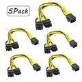 LNKOO 5 Pack 6 Pin PCIe-2 x PCIe 8 (6 + 2) Pin Motherboard Graphics Video Card PCI-e Splitter Hub Power Extension Cable Graphics Card Power Extension Mining Line