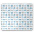 Baby Shower Mouse Pad Cartoon Style Elephant Pattern with Hearts Pastel Colored Rectangle Non-Slip Rubber Mousepad Blue Pale Blue by Ambesonne