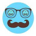 MKHERT Abstract Face with Funny Glasses and Mustache Round Mousepad Mat For Mouse Mice Size 7.87x7.87 inches