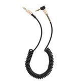 1.7 Meter Audio Extension Cable 3.5mm Jack Male to Male AUX Cable 3.5 mm Audio Extender Cord w/Spring Stretchable Telephone Coiling Line for Computer Mobile Phones Amplifier