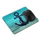 WIRESTER Rectangle Standard Mouse Pad Non-Slip Mouse Pad for Home Office and Gaming Desk Blue Anchor Wood