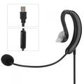 Kritne Wired Ear-Hook Headset USB Notebook Desktop Headphone Supports One-key Mute For Skype / QQ / MSN Portable Computer Earphone With Micphone For Training Teaching