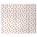 Piglet Mouse Pad Pig Silhouettes Playing Around on a Background of Polka Dots Farm Lifestyle Rectangle Non-Slip Rubber Mousepad Rose and White by Ambesonne