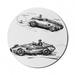 Cars Mouse Pad for Computers Vintage Racing Cars Hand Drawn Style Group Nostalgic Automobile Sketch Artwork Round Non-Slip Thick Rubber Modern Gaming Mousepad 8 Round Black White by Ambesonne