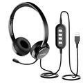 Mpow 071 USB Headset/ 3.5mm Computer Headset with Microphone Noise Cancelling Lightweight PC Headset Wired Headphones Business Headset for Skype Webinar Cell Phone Call Center