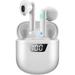 Wireless Earbuds Active Noise Cancelling Bluetooth Earbuds with Smart Noise Reduction for Clear Calls Enhanced Deep Bass IPX7 Waterproof USB-C Quick Charging Case White