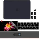 New MacBook Pro 13 Case 2020 A2338 A2251 A2289 A2159 A1989 A1708 GMYLE Webcam Cover Dust Plugs Keyboard Cover & Screen Protector 5 in 1 for New MacBook Pro 13 (Chic Black)