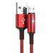 Grofry 5A Micro USB Type-C Fast Charging Data Transfer Braided Cable Cord for Android Red 2M Micro USB