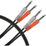 Livewire Essential Interconnect Dual Cable 1/4 TS to 1/4 TS 3 ft. Black