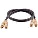 Seismic Audio Premium Black 2 Foot Dual RCA Male to Dual RCA Male Audio Patch Cable - SAPRCA2-BK