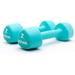 ZIVA Chic Virgin Rubber Steel Tribell Dumbbell Pairs - Odorless Ergonomic Non-Slip Comfort Grip - Exercise Weights for Core and Strength Training - 2lbs Pairs Turquoise