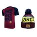Icon Sports Men FC Barcelona Official Soccer Jersey and Beanie Combo 17 - Small