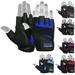 MRX Weight Lifting Gloves Pro Series Gym Fitness Workout Bodybuilding Glove Blue (Large)