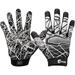 Cutters Game Day Football Receiver Glove with Silicone Grip One Pair Youth Large Black