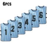 Dcenta 6PCS Kid s Football Pinnies Quick Drying Soccer Jerseys Youth Sports Scrimmage Basketball Team Training Numbered Bibs Practice Sports Vest