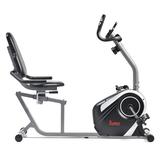 Sunny Health & Fitness Magnetic Recumbent Bike Exercise Bike 300lb Capacity Easy Adjustable Seat Monitor Pulse Rate Monitoring - SF-RB4616S