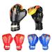 1 Pair Children Boxing Gloves Kids Unisex Fire Printed Soft Breathable Built-in Sponge PU Hand Protector Fitness Training Sportswear Accessories blue