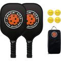 Amazin Aces Classic Pickleball Set with 2 Graphite Paddles 4 Balls and Carry Bag
