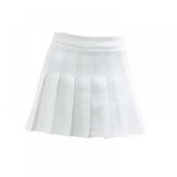 Women Girl Tennis Skirt White High Waist Plaid Skater Flared Pleated Mini Dress M Midnight