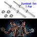 SAYFUT 13.77 / 35cm Barbell Dumbbell Bars Chrome Dumbbell Handles Weight Lifting Spinlock Collar Set for Gym Barbells Dumbbell Bars Strength Training Hex nut