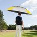 WeGuard 60 Double Canopy Large Golf Umbrella Automatic Open Windproof Sun&Rain UV Sun Protection Yellow&Silver