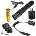 Nitecore New P12 Version LED Flashlight - 1200 Lumens w/NL2150HPR Battery USB Cord Offset Mount RSW3 Pressure Switch and 3Amp Wall Adapter