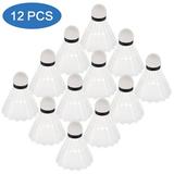 12Pcs Badminton Shuttlecocks Nylon Badminton Shuttlecocks Birdies Durability Stability Shuttlecock for Outdoor Indoor Sports Activities/Training (White)