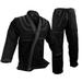 BJJ Gi Kimono Single Weave 100% cotton Preshrunk Jiu Jitsu Uniform Black Gi