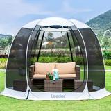 Leedor Screen House Tent Instant Room Shelter Gazebos for Patios Outdoor Canopy 10 x10 Gray