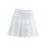 Women Girl Tennis Skirt White High Waist Plaid Skater Flared Pleated Mini Dress L Midnight