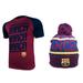 Icon Sports Men FC Barcelona Official Soccer Jersey and Beanie Combo 45 - Large