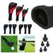 3Pcs Golf Head Covers Driver Wood Headcovers Long Neck Knit Head Covers for Golf Club Fits All Fairway and Driver Clubs Black