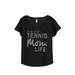 Thread Tank Livin That Tennis Mom Life Women s Fashion Relaxed Slouchy Dolman T-Shirt Tee Heather Black Medium