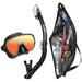 TUSA Sport Adult Serene Black Series Mirrored Mask and Dry Snorkel Combo Black