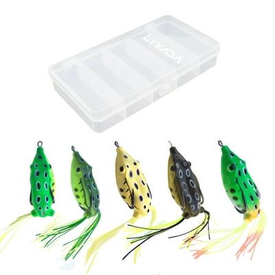 5PCS High Quality Fishing Lures Frog Topwater Crankbait Hooks Bass Bait Tackle