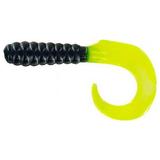 Big Bite Baits CTG216-100 2 in. Curl Tail Grub Fishing Lure Black & Chart Tail - Pack of 100