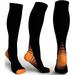 1 2 3 6-Pair Athletic Compression Socks for Men and Women Knee High - made for running athletics pregnancy and travel