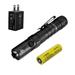 Nitecore MH12 V2 CREE XP-L2 V6 LED Flashlight -1200 Lumens -21700 Battery (Included) w/Eco-Sensa USB Fast 3Amp Wall Charger