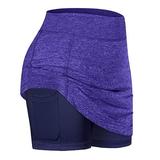 RYDCOT Women s Tennis Skirts Shorts Elastic Sports Golf Pockets Skorts