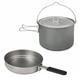 Lixada Lightweight Camping Titanium Cookware Set 2.8L Pot with 1.1L Pan for Outdoor Camping Backpacking Hiking Picnic Cooking Equipment