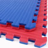 FlooringInc 7/8 Thick Tatami Excersise Yoga Fintness & MMA Mats 25 Tiles 2 x2 100 sqft Red/Blue