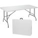 ZENY 6ft Folding Game Table Portable Camping Table for Picnic Beach 71 x 27 White