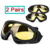 LELINTA 2 Pairs Ski Goggles Skate Glasses Over Glasses Winter Snow Outdoor Sports Skiing Snowboard Goggles with Anti-Fog 100% UV Helmet Compatibility for Unisex Women Men