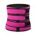 Waist Trimmer Belt Three-row Deduction Abdominal Trainer Back Support Belt for Weight Loss Fitness Pink(S)