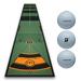 Wellputt Putting Training Mat (13 ft Green) Bundle with 3-Pack Bridgestone Tour B XS (White) | 2020 Edition | Putting Training Matâ€¦