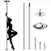 Portable Dance Pole Static Spinning Exercise Fitness Silver