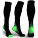 1 2 3 6-Pair Athletic Compression Socks for Men and Women Knee High - made for running athletics pregnancy and travel